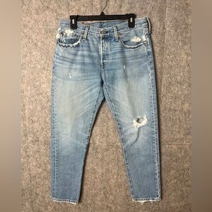 Levis Men Size 29 Distressed Light Blue Denin‎  Jeans